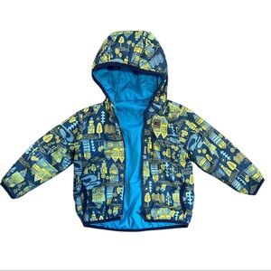 MEC reversible Kids Turquoise Hooded Puffer Jacket